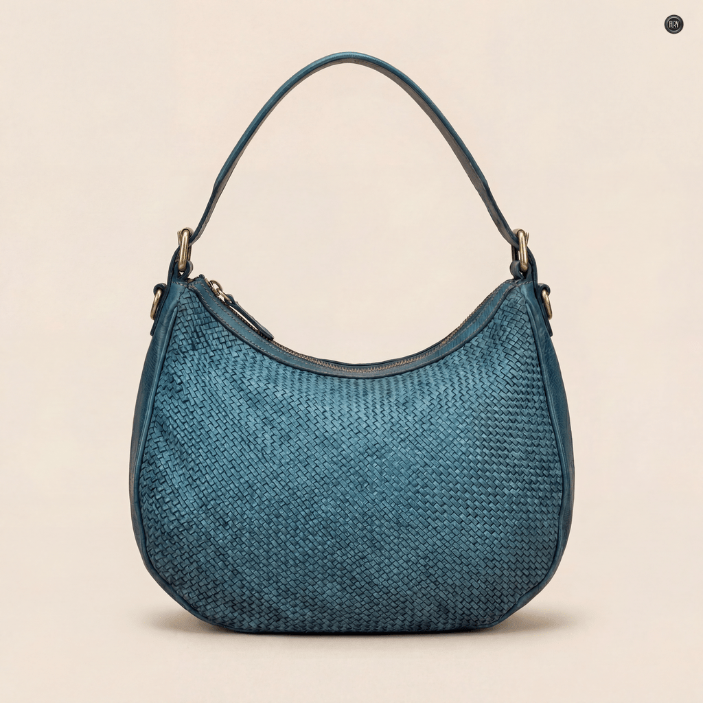 Borsa a spalla Ginger in pelle intrecciata