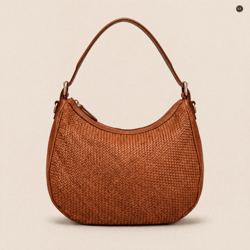 Borsa a spalla Ginger in pelle intrecciata