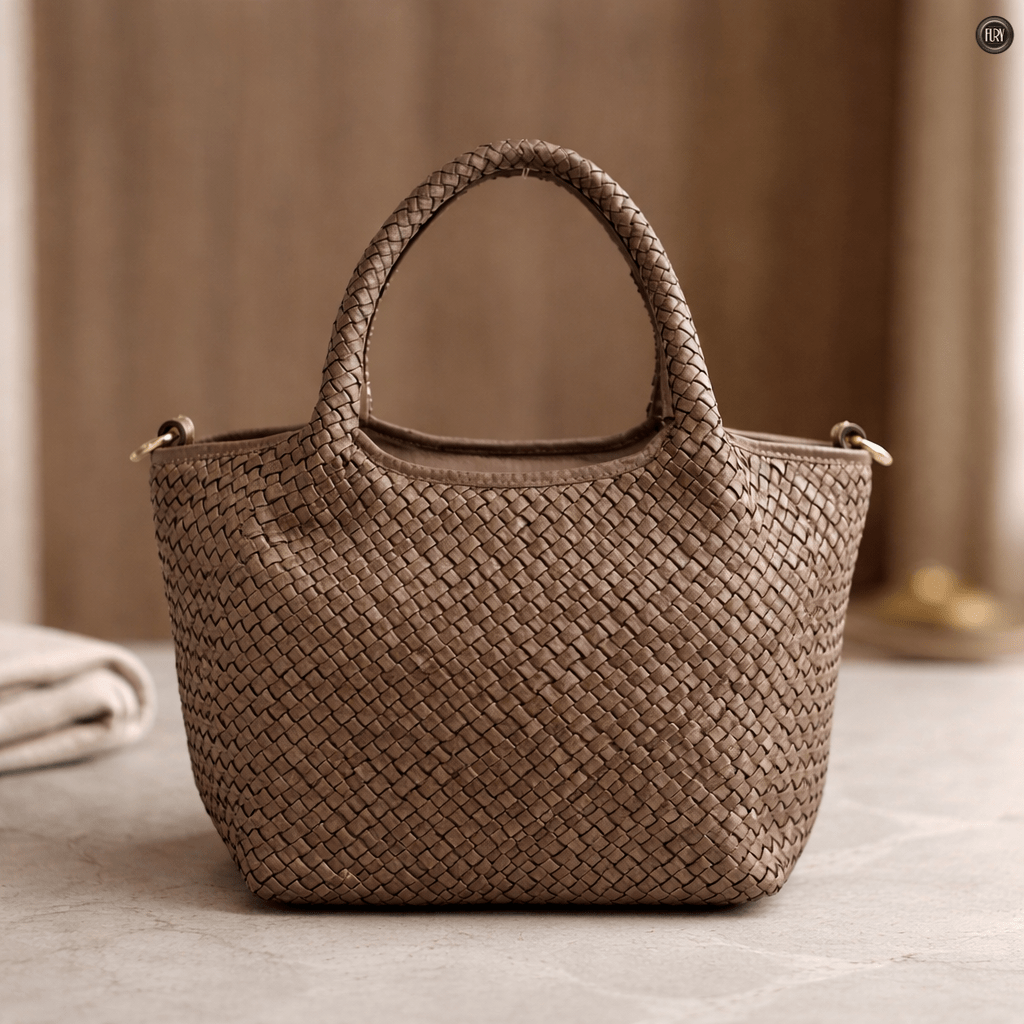 Borsa Alba Maxi in pelle intrecciata
