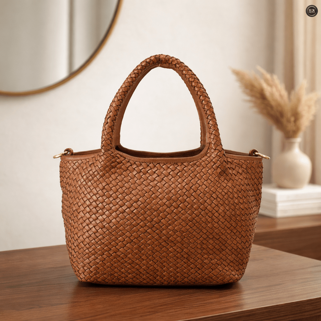 Borsa Alba Maxi in pelle intrecciata
