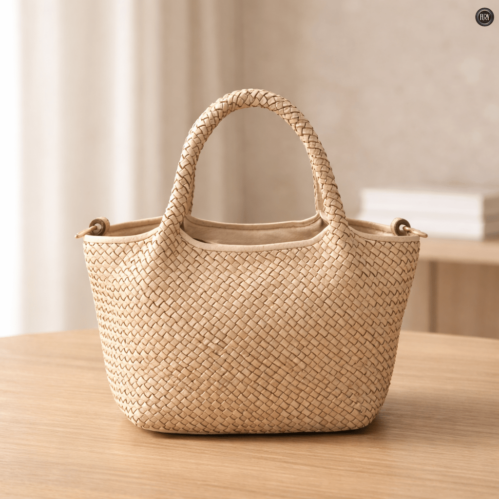 Borsa Alba Maxi in pelle intrecciata