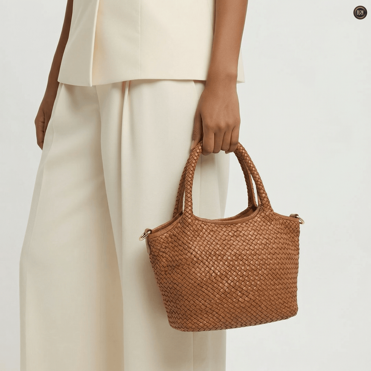 Borsa Alba Maxi in pelle intrecciata
