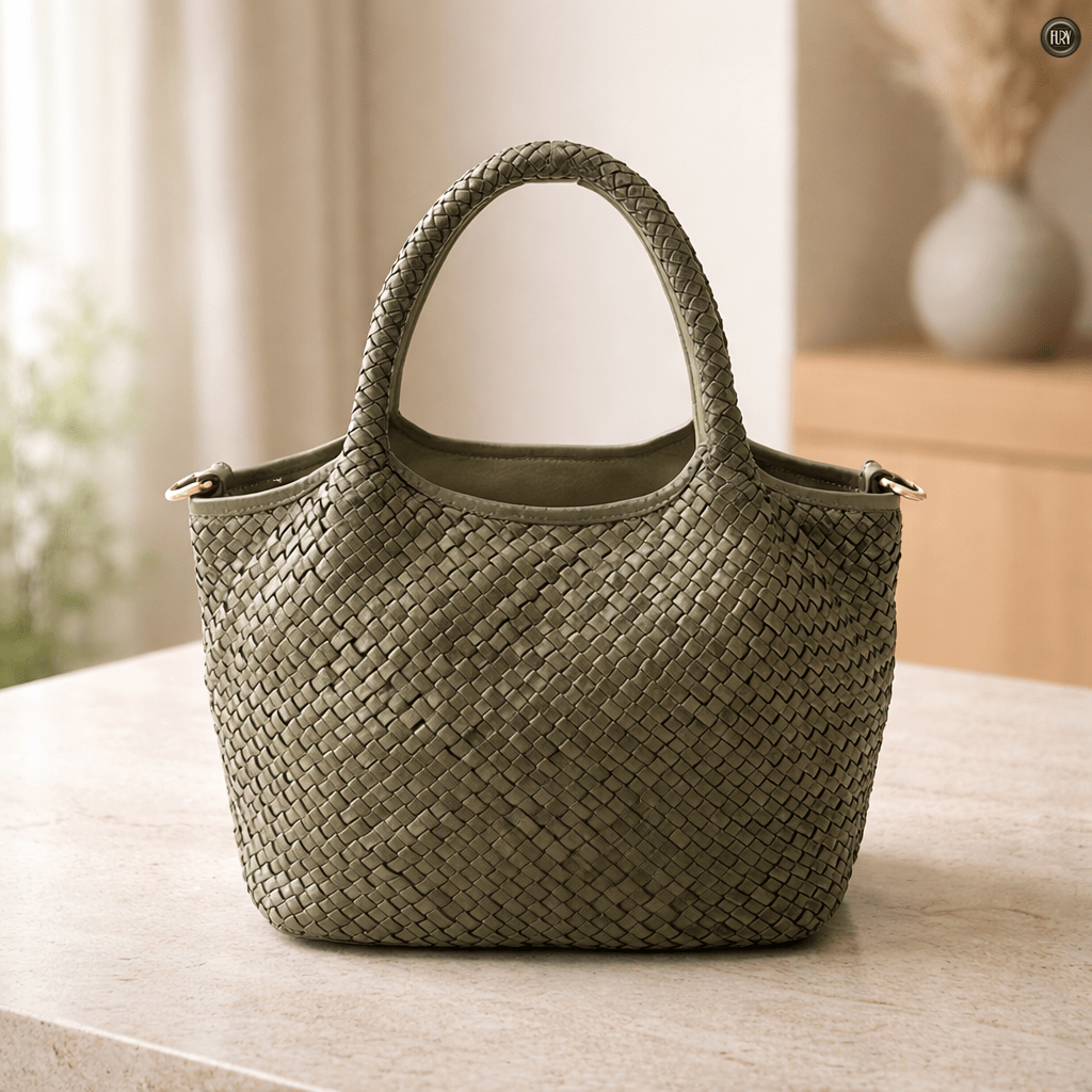 Borsa Alba Maxi in pelle intrecciata