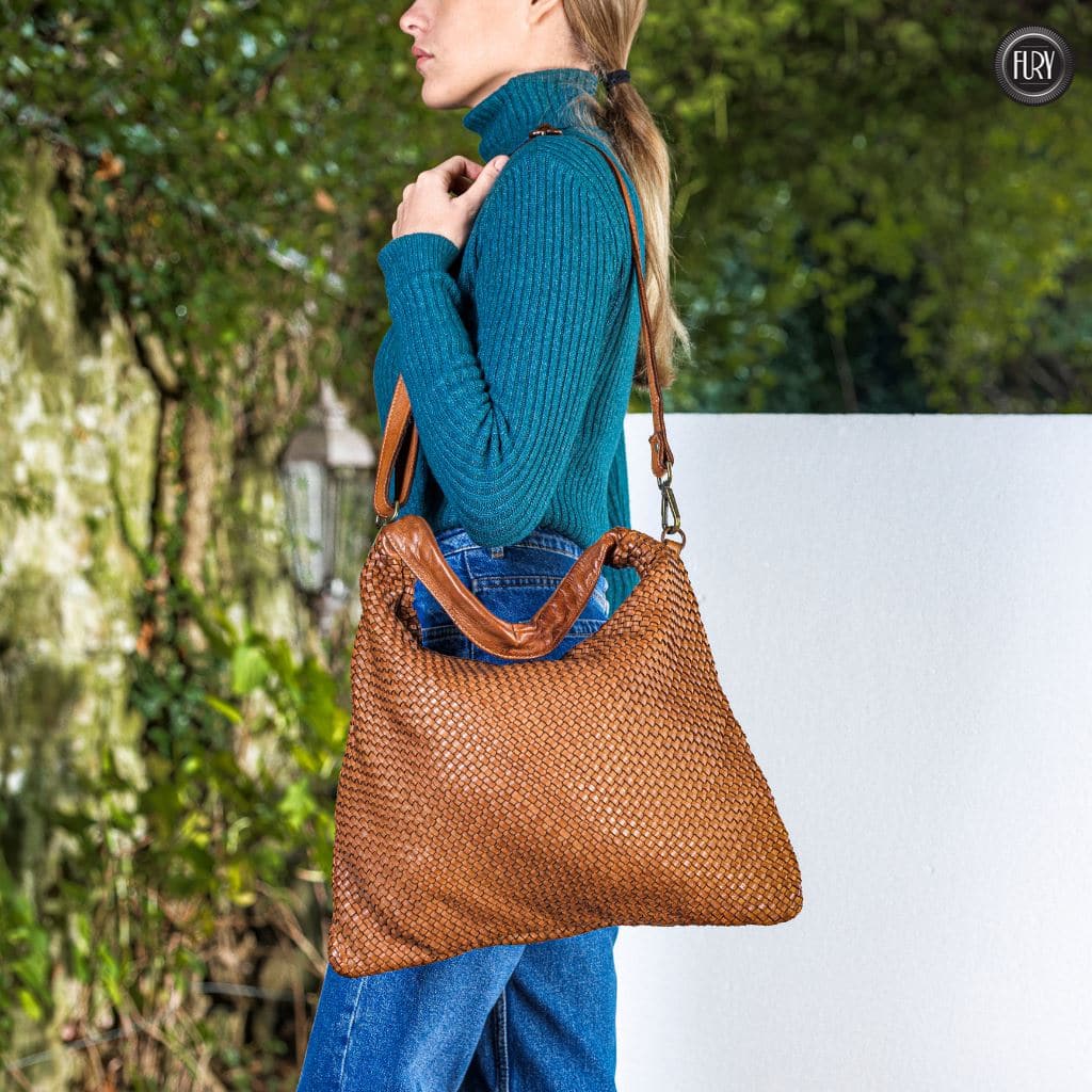 Borsa Anastasia in pelle intrecciata