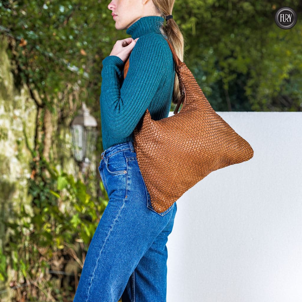 Borsa Anastasia in pelle intrecciata