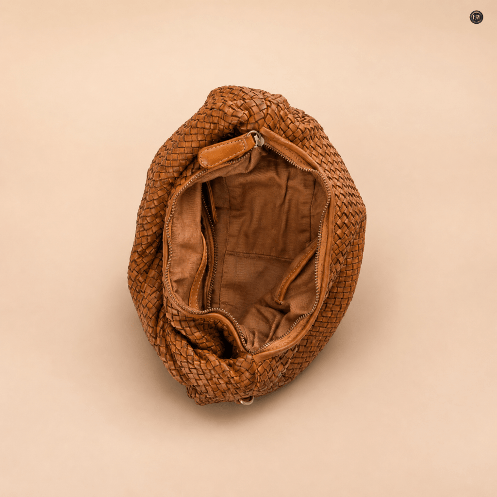 Borsa Elvira in pelle intrecciata