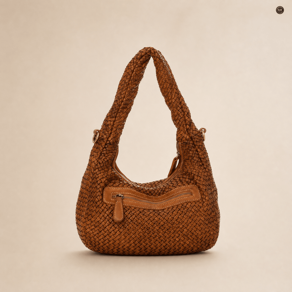 Borsa Elvira in pelle intrecciata