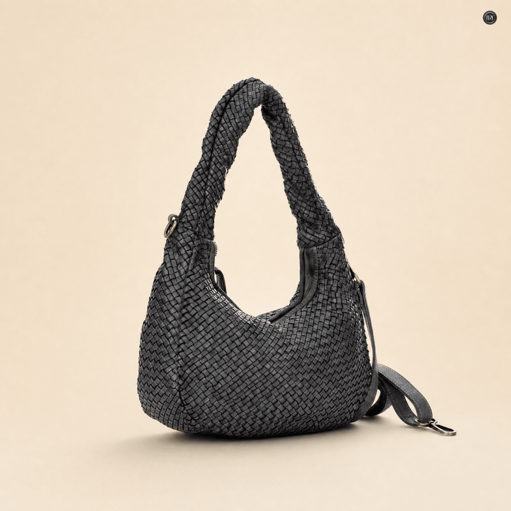 Borsa Elvira in pelle intrecciata