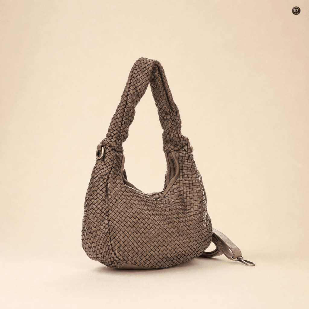 Borsa Elvira in pelle intrecciata