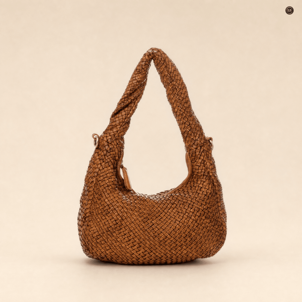 Borsa Elvira in pelle intrecciata
