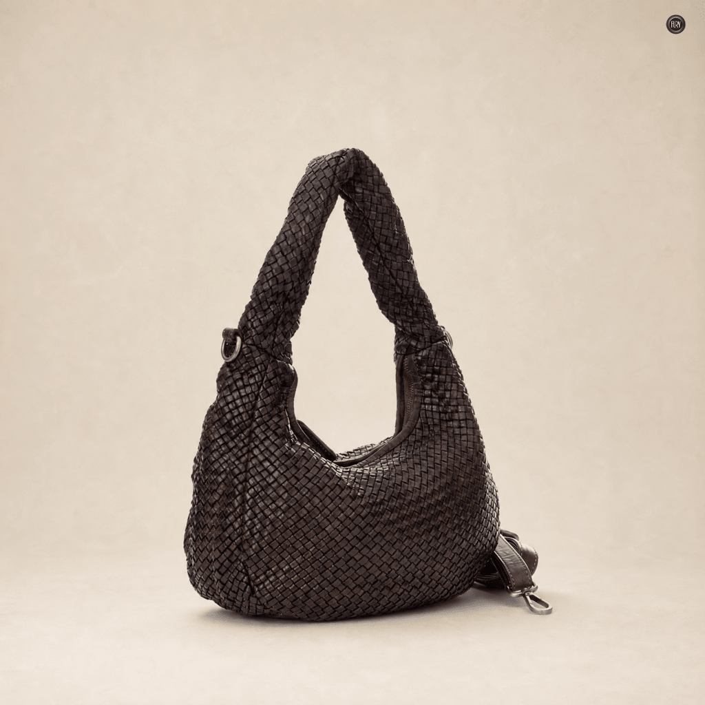 Borsa Elvira in pelle intrecciata