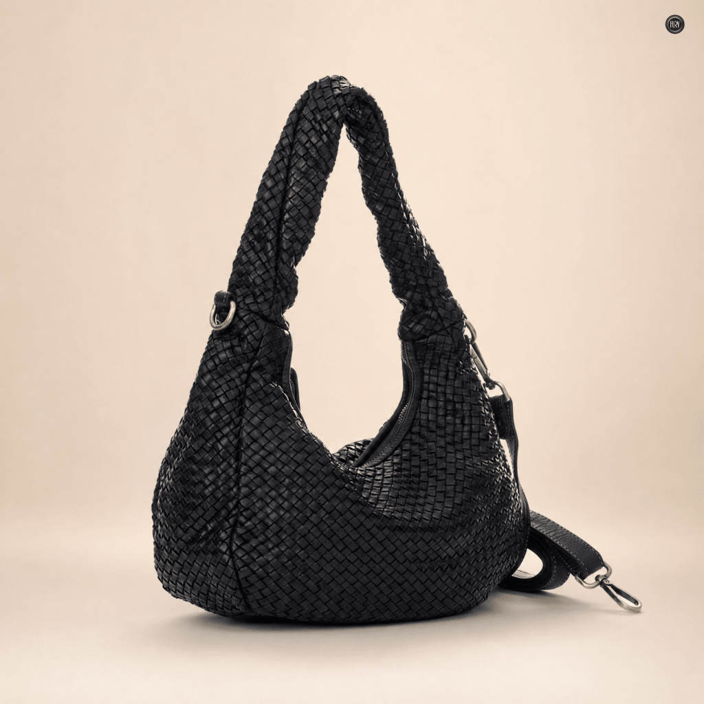 Borsa Elvira in pelle intrecciata