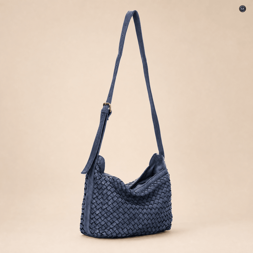 Borsa Fiamma in pelle intrecciata