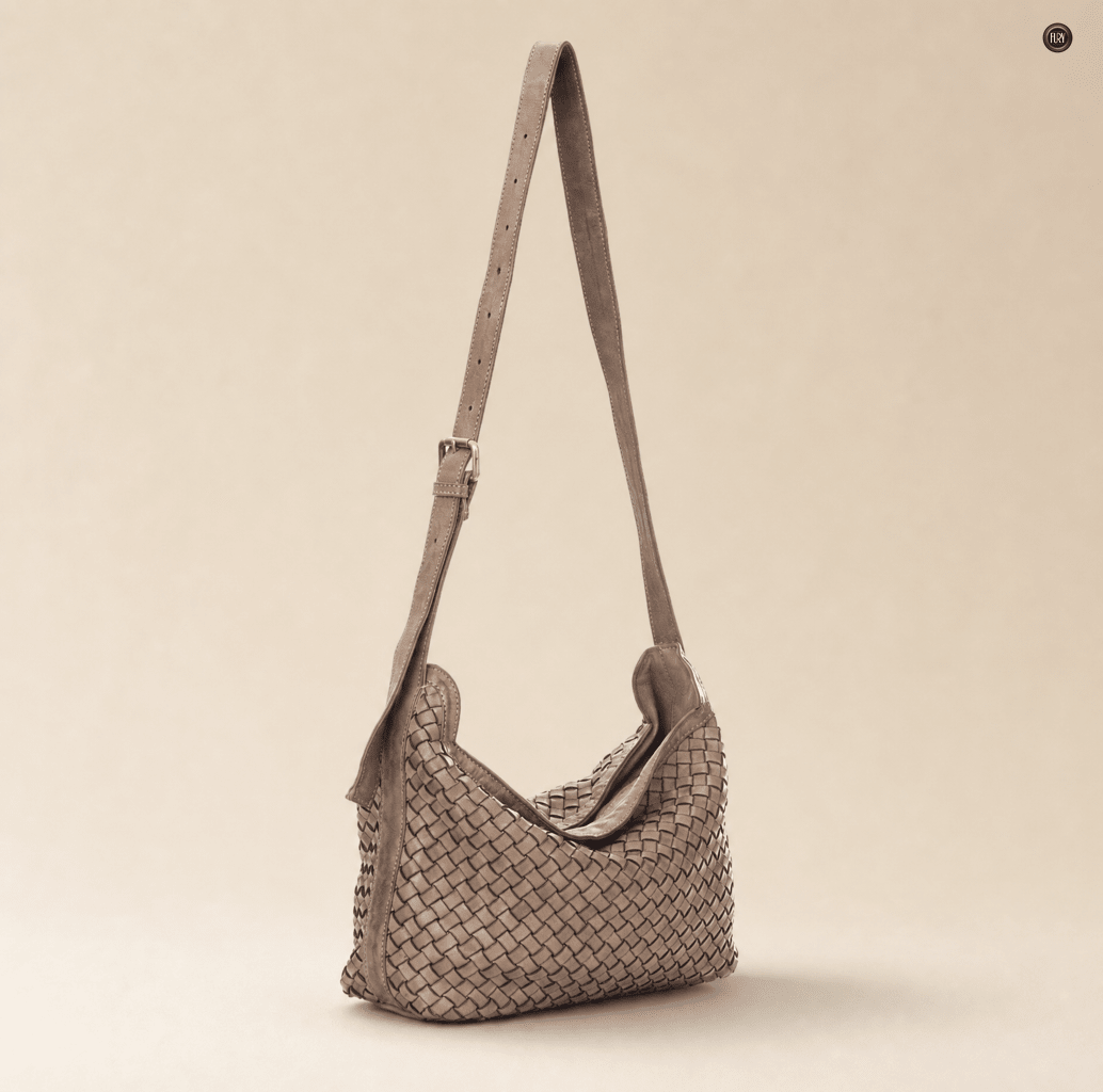 Borsa Fiamma in pelle intrecciata