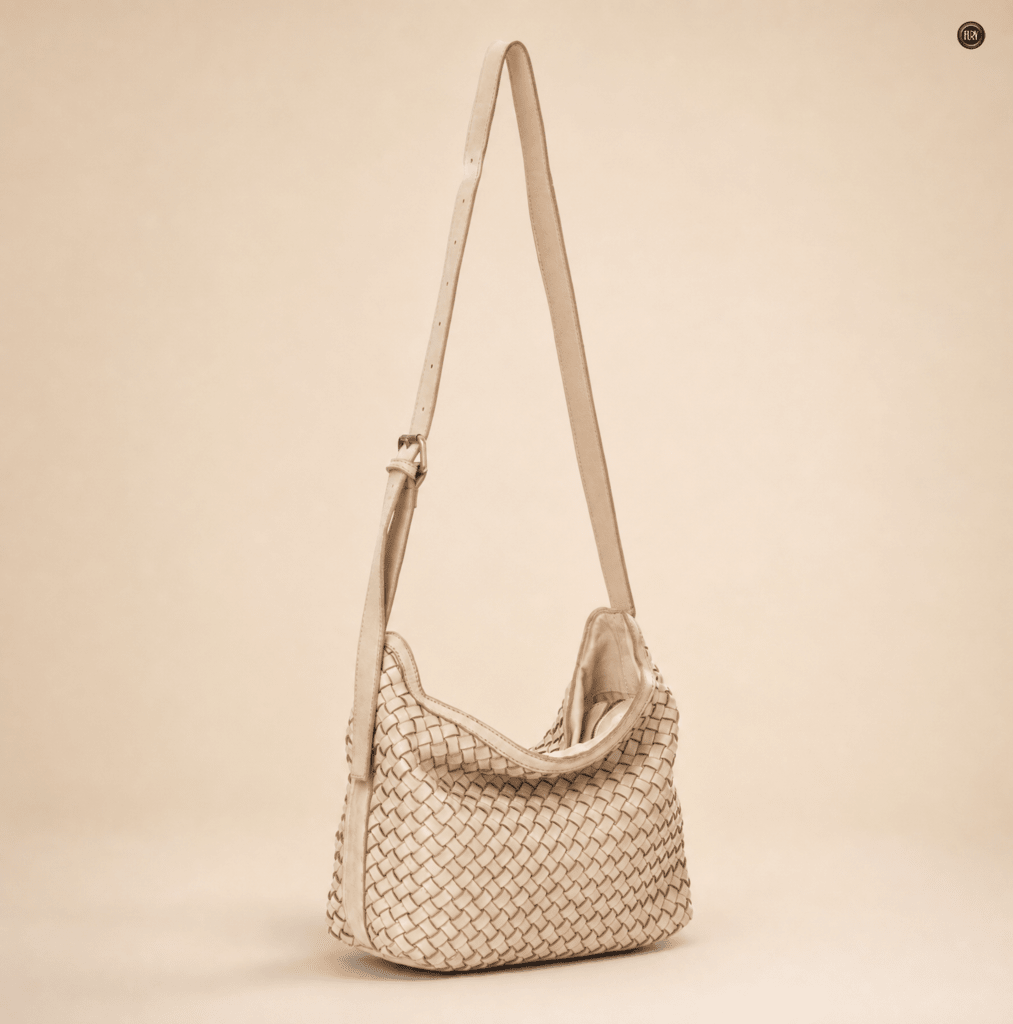 Borsa Fiamma in pelle intrecciata