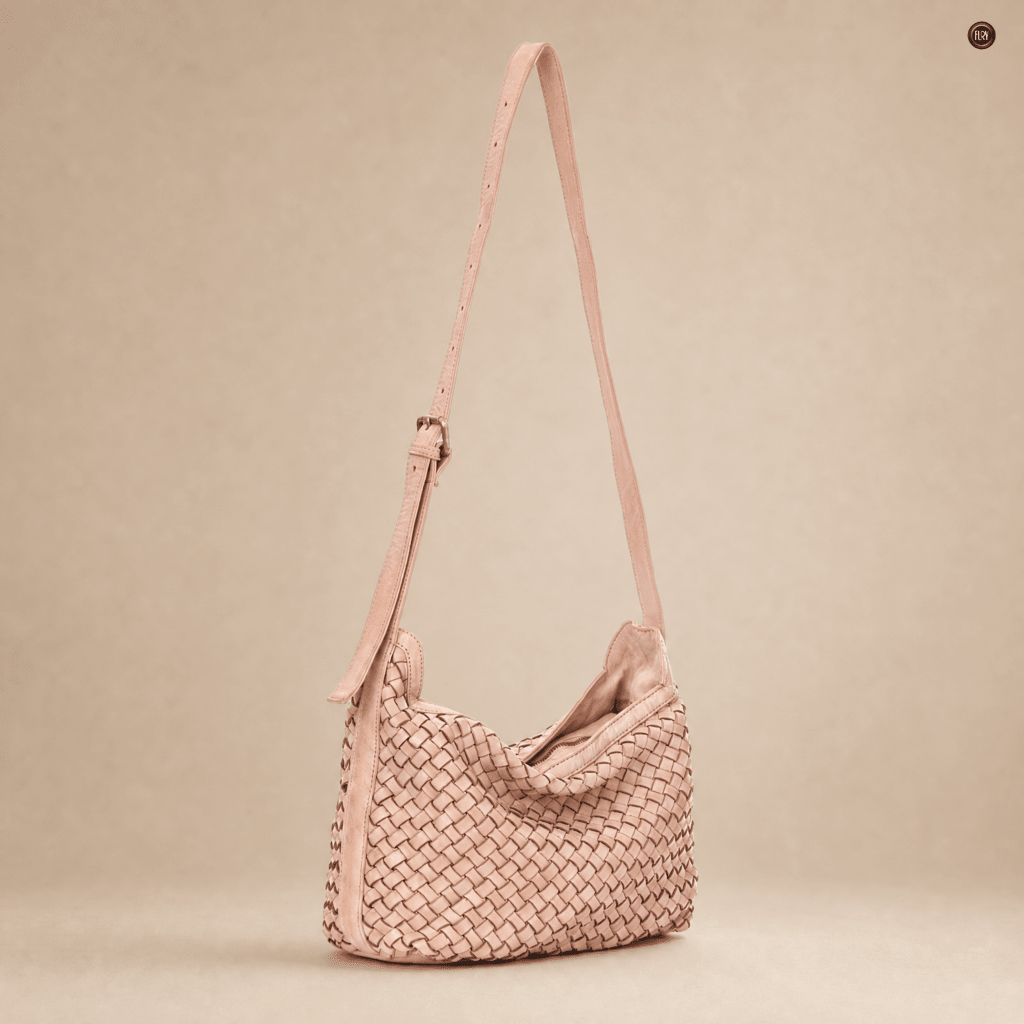 Borsa Fiamma in pelle intrecciata