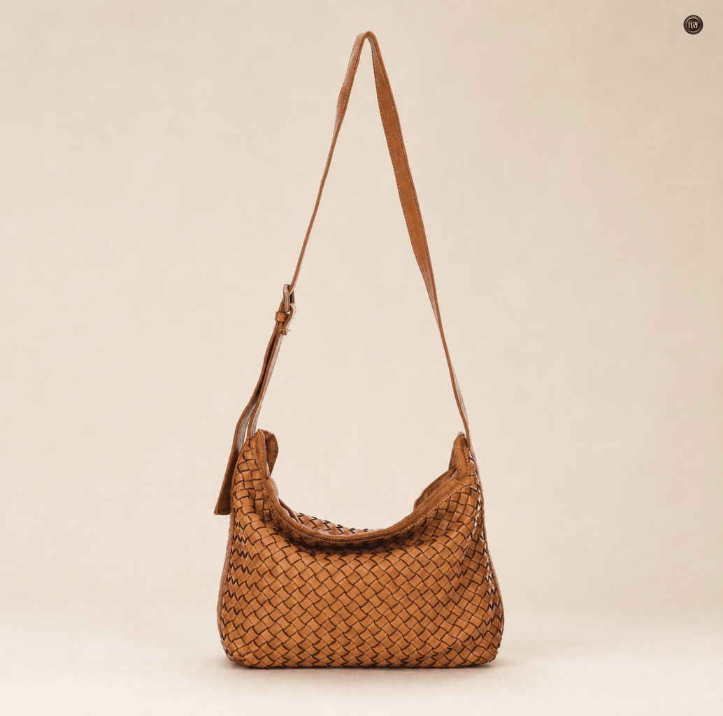 Borsa Fiamma in pelle intrecciata