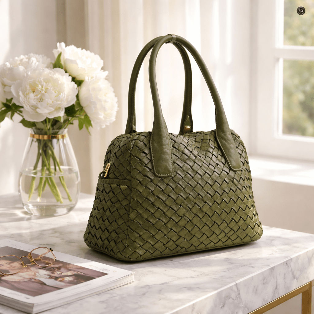 Borsa Lea in pelle intrecciata