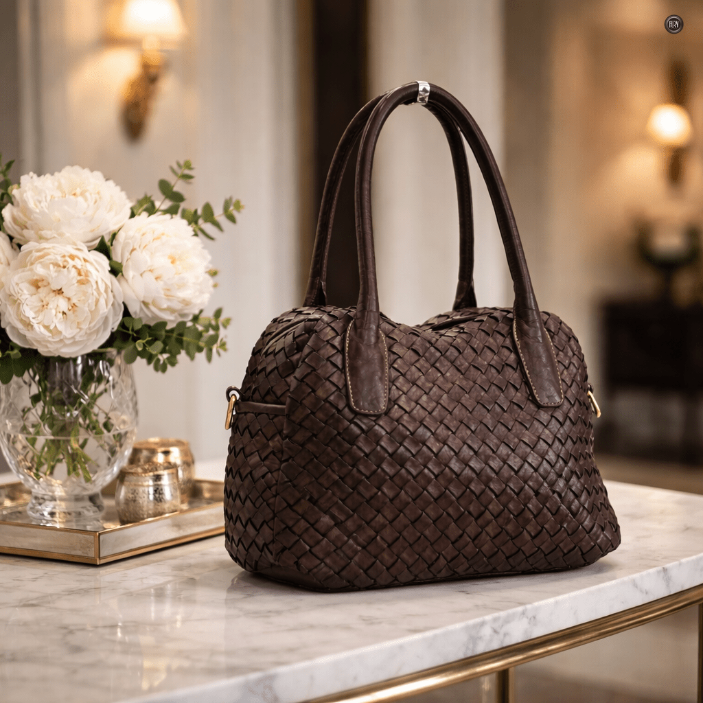 Borsa Lea in pelle intrecciata