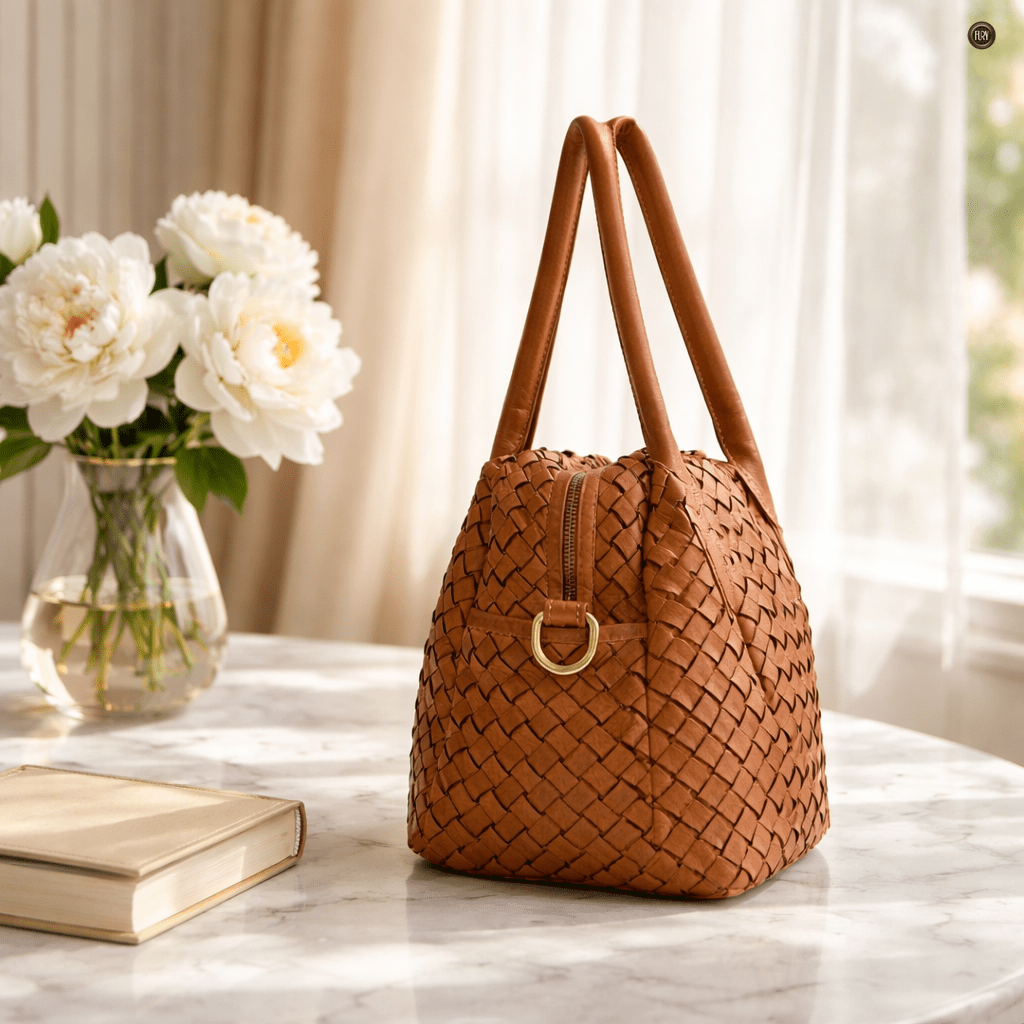 Borsa Lea in pelle intrecciata