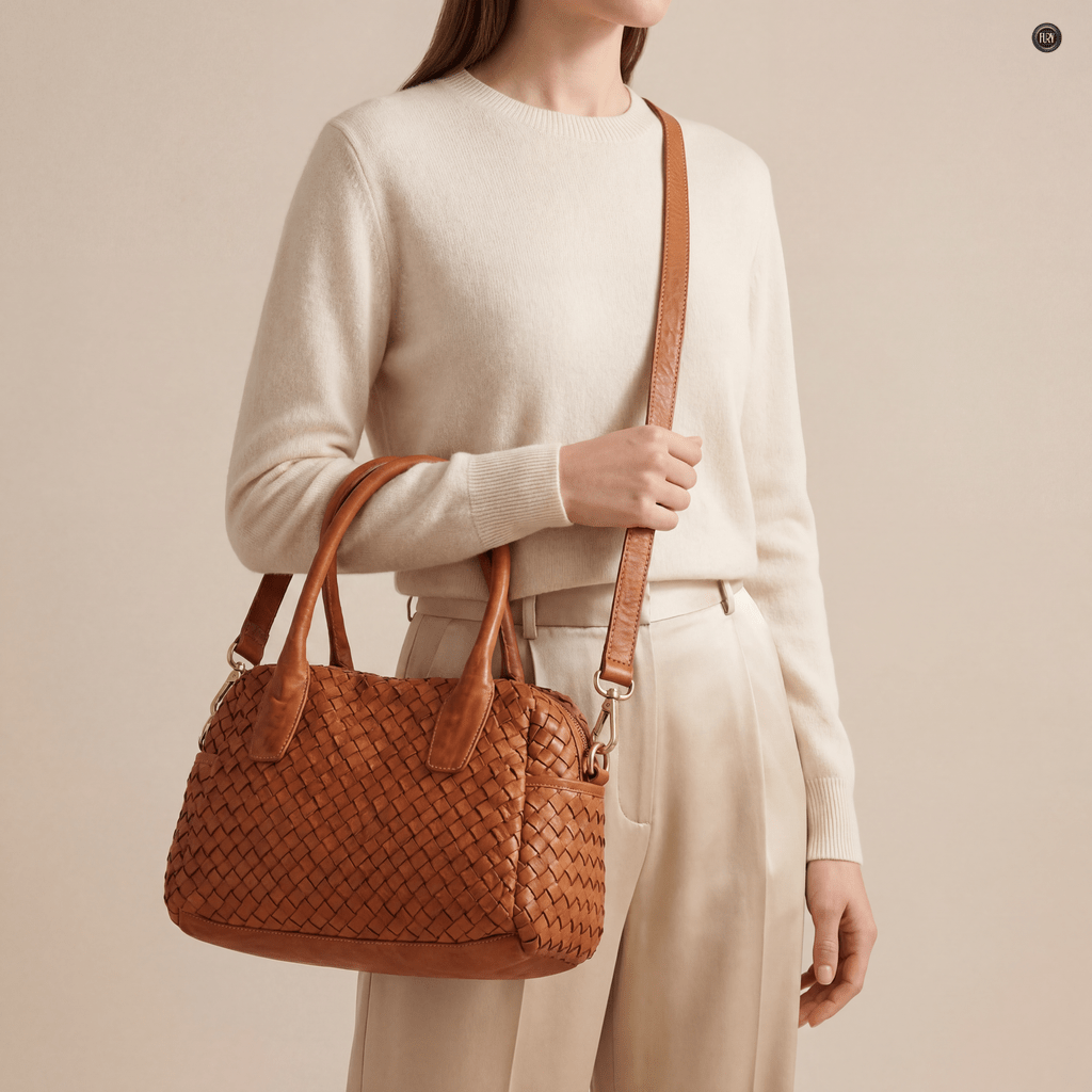 Borsa Lea in pelle intrecciata