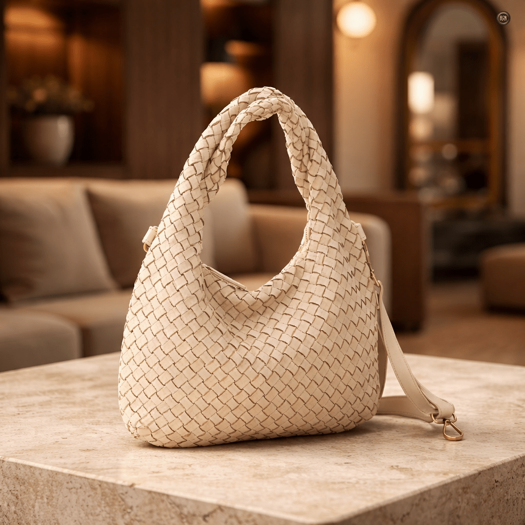 Borsa Livia in pelle intrecciata