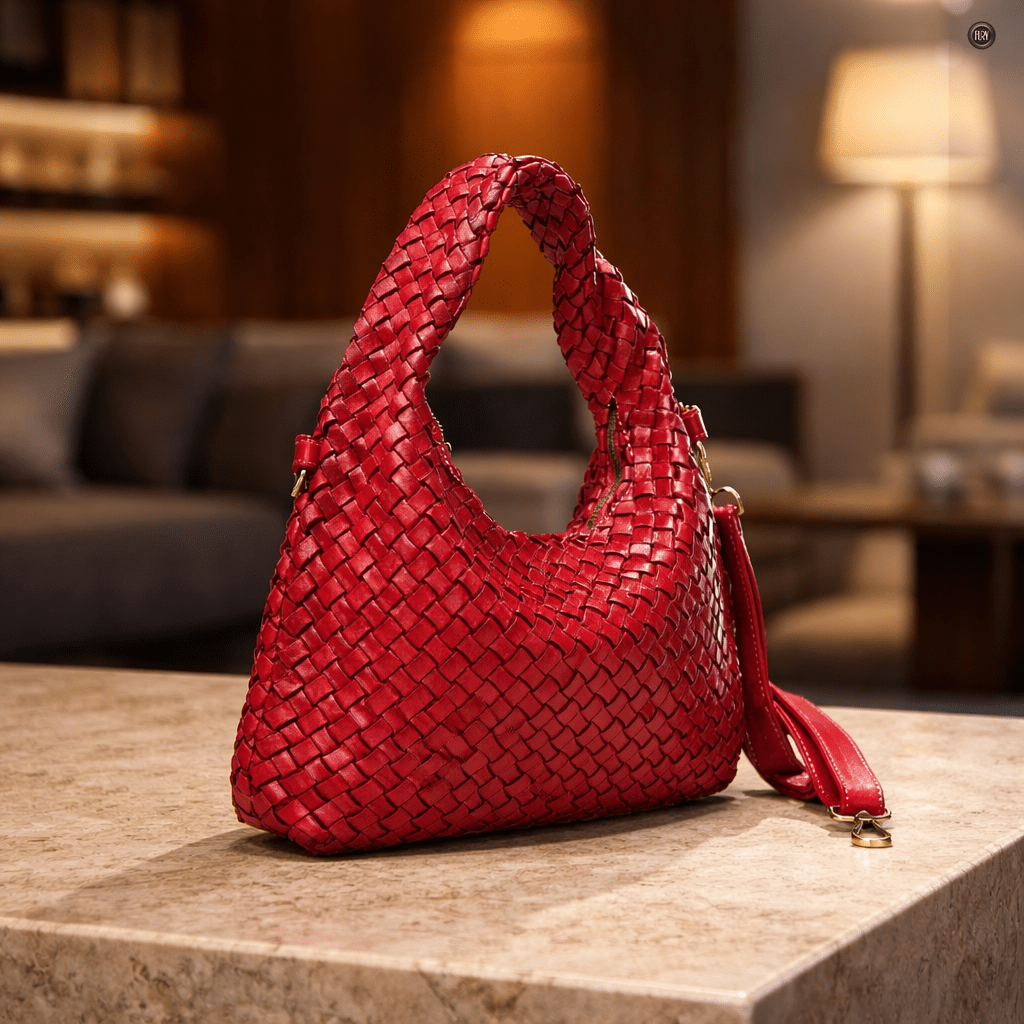 Borsa Livia in pelle intrecciata