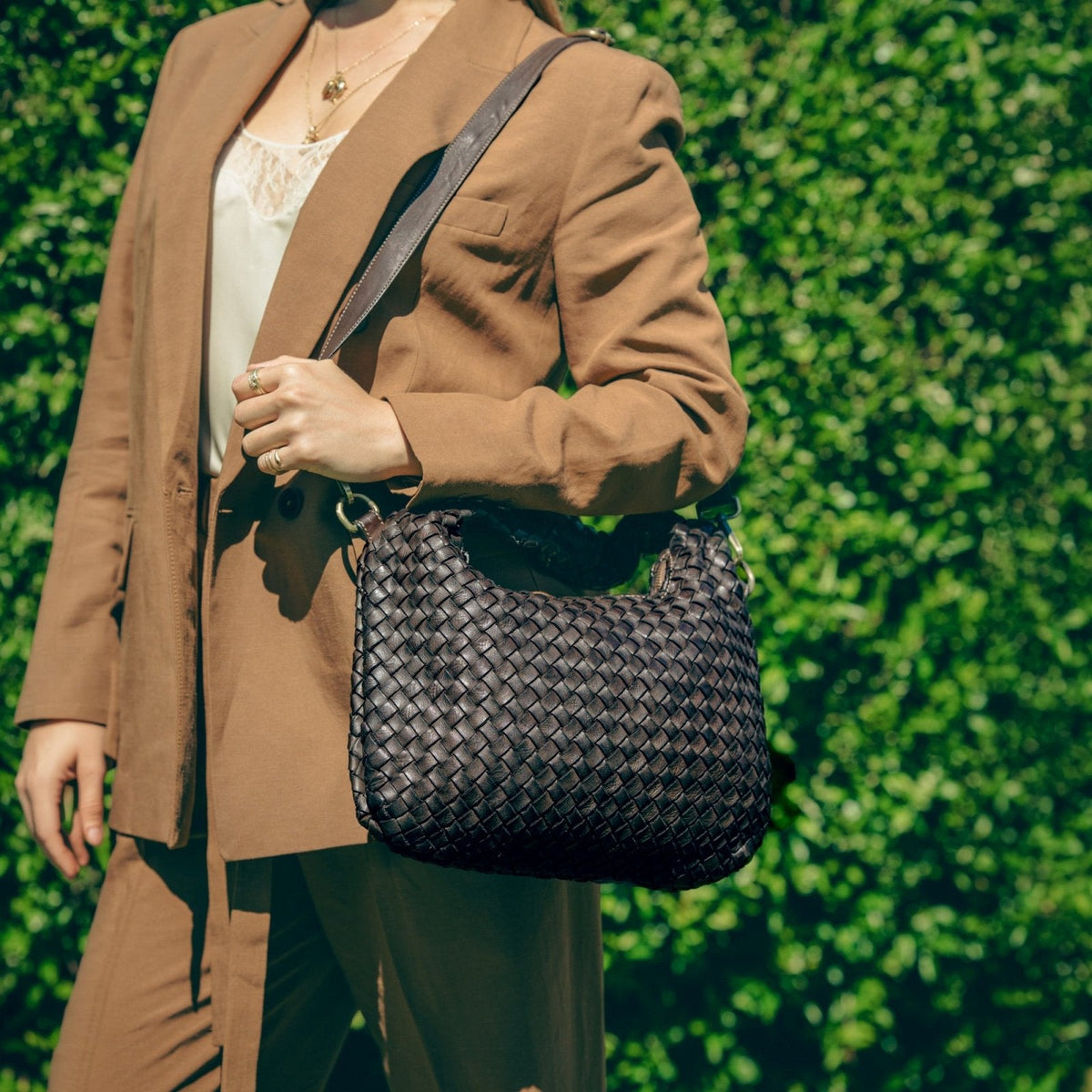 Borsa Livia in pelle intrecciata