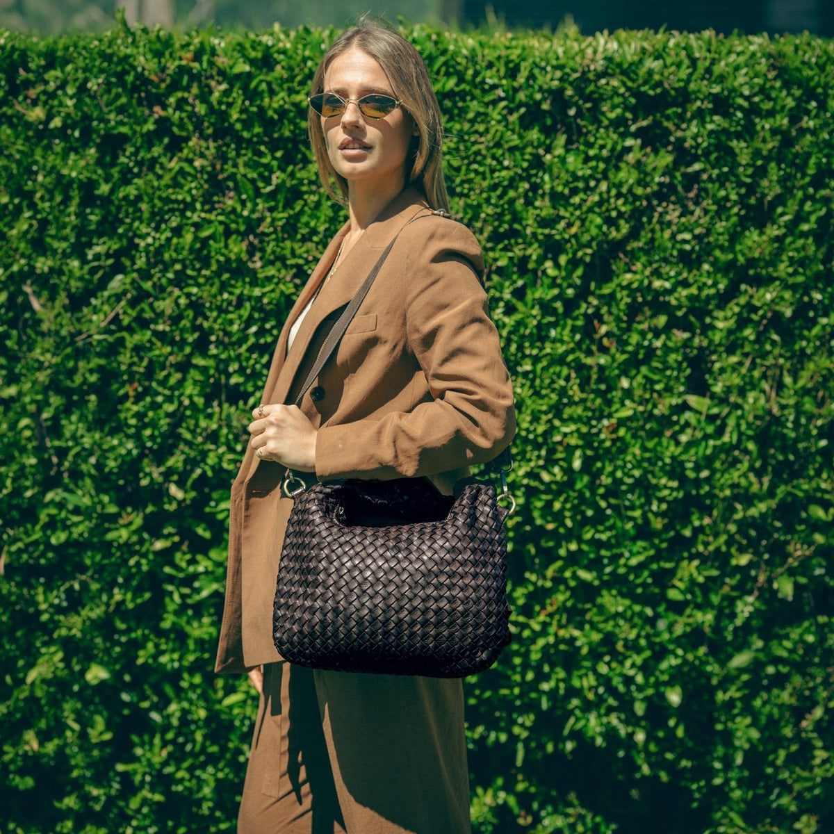 Borsa Livia in pelle intrecciata