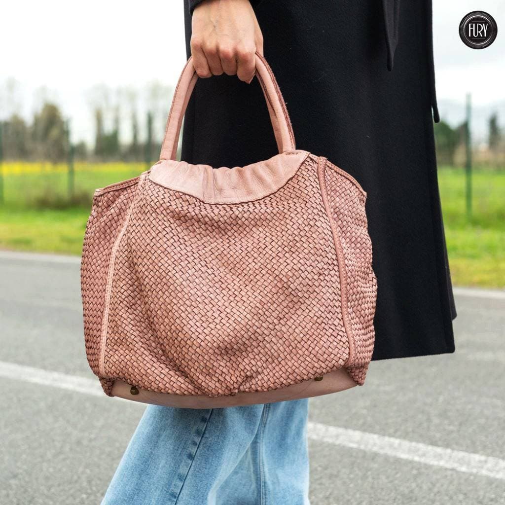 Borsa Prime in pelle intrecciata