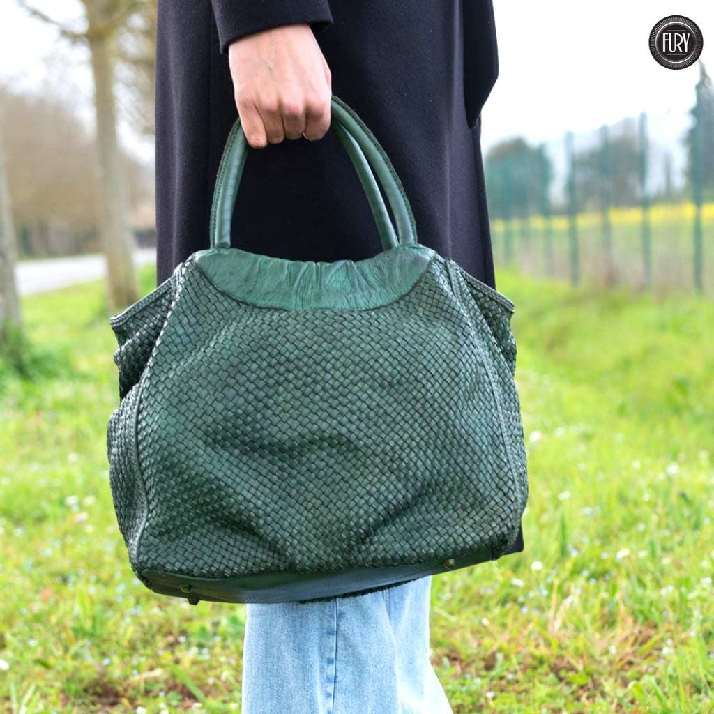 Borsa Prime in pelle intrecciata