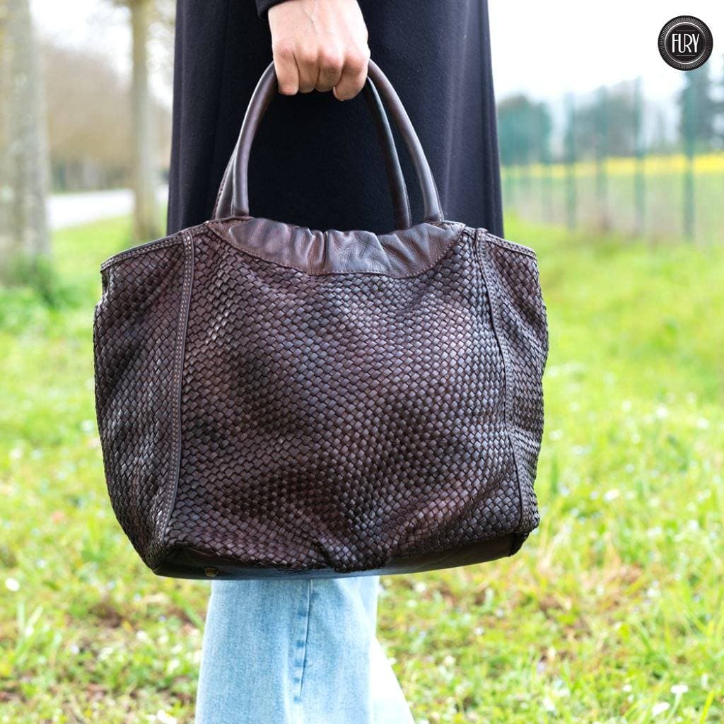 Borsa Prime in pelle intrecciata