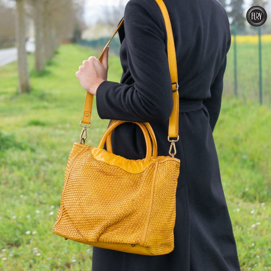 Borsa Prime in pelle intrecciata