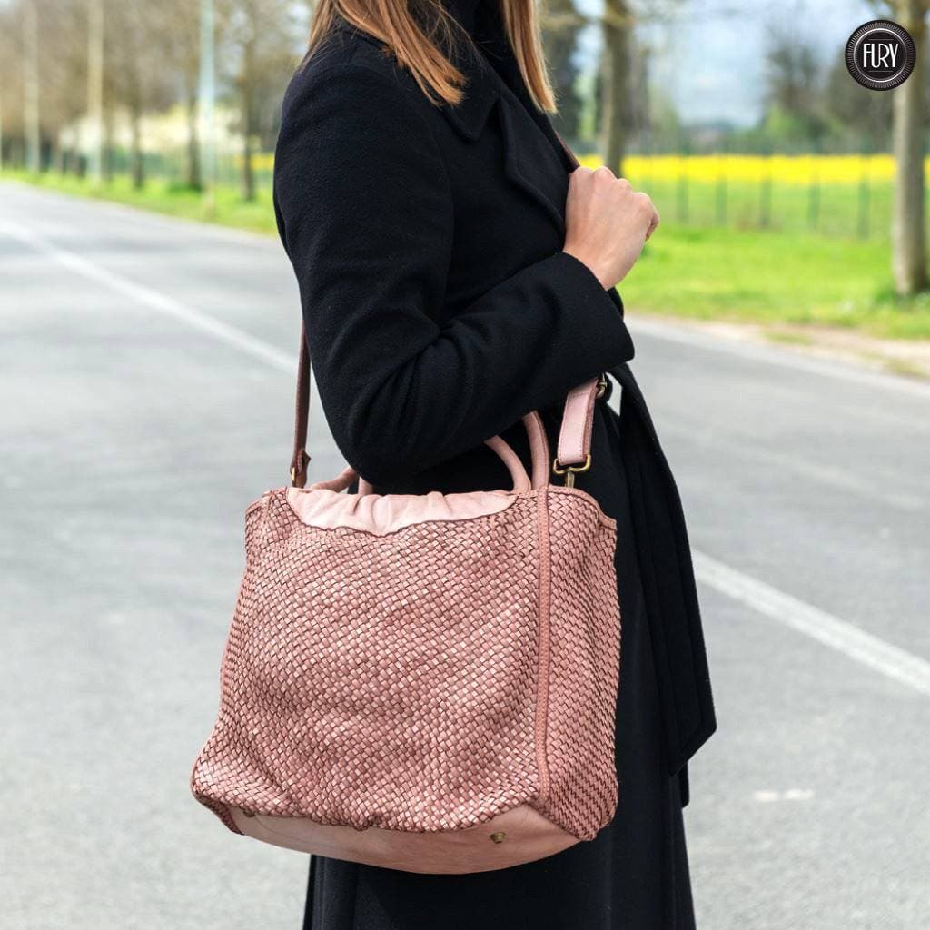 Borsa Prime in pelle intrecciata