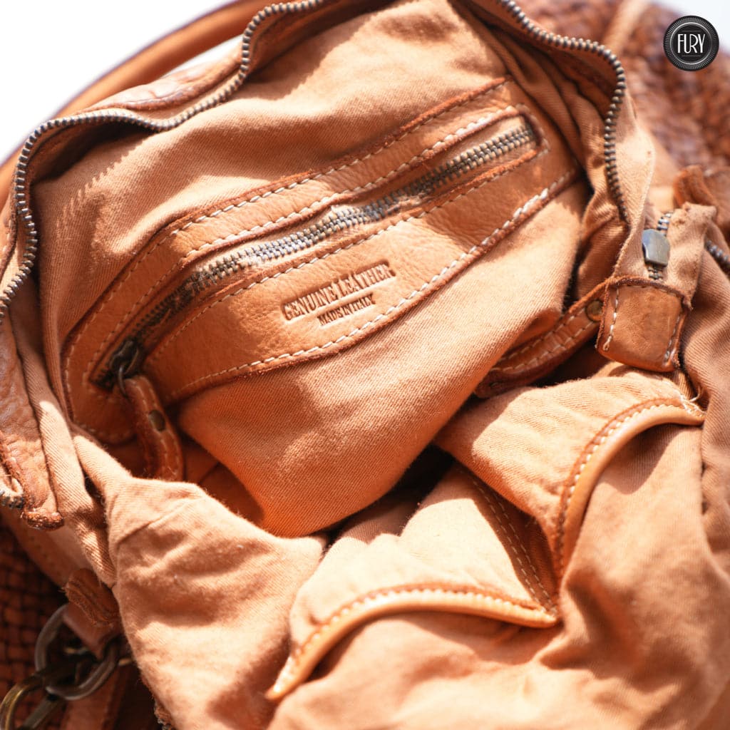 Borsa Prime in pelle intrecciata