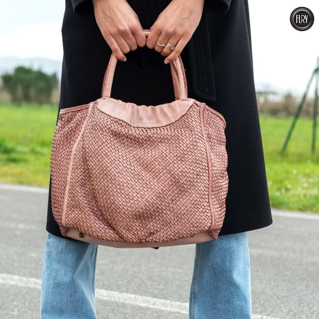 Borsa Prime in pelle intrecciata