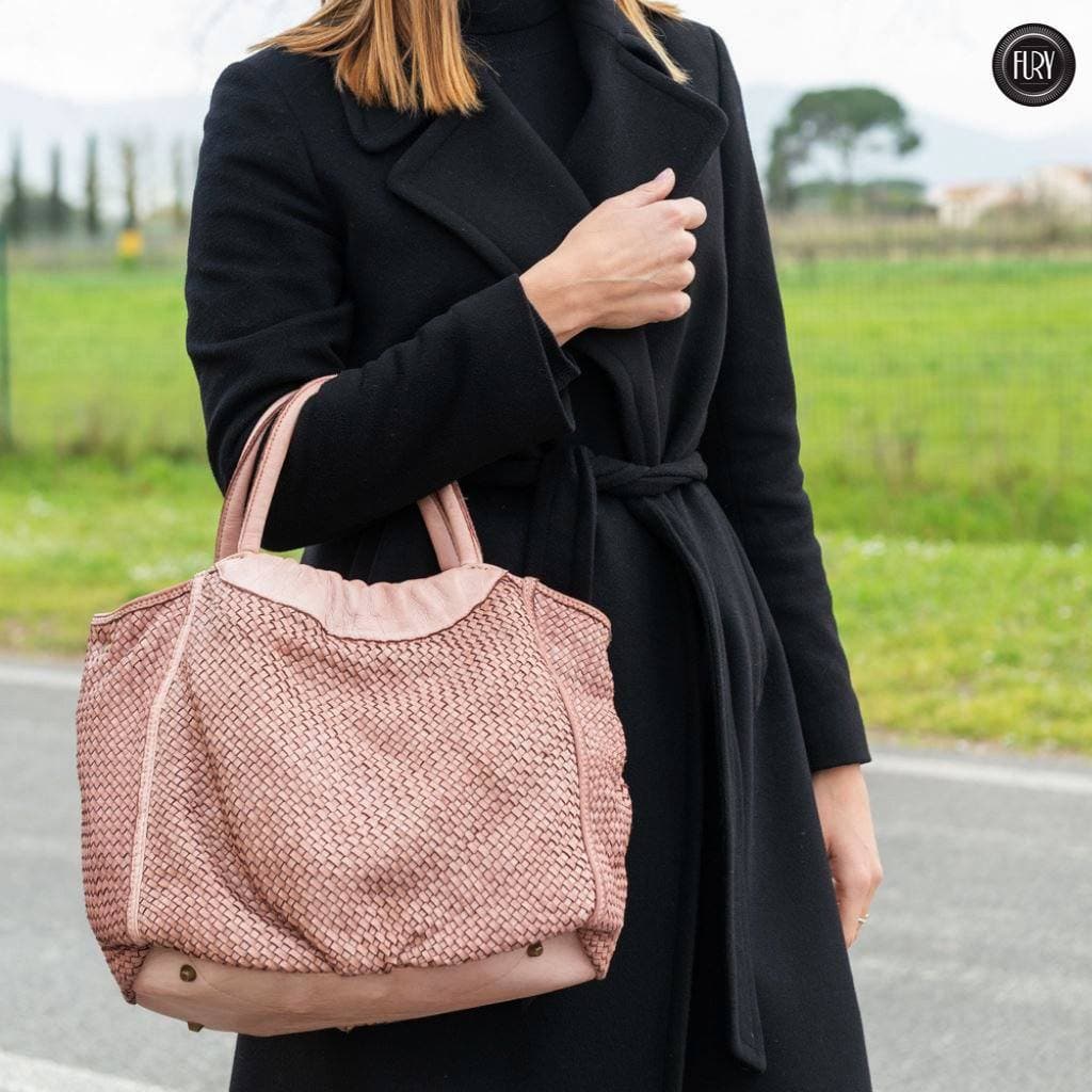 Borsa Prime in pelle intrecciata