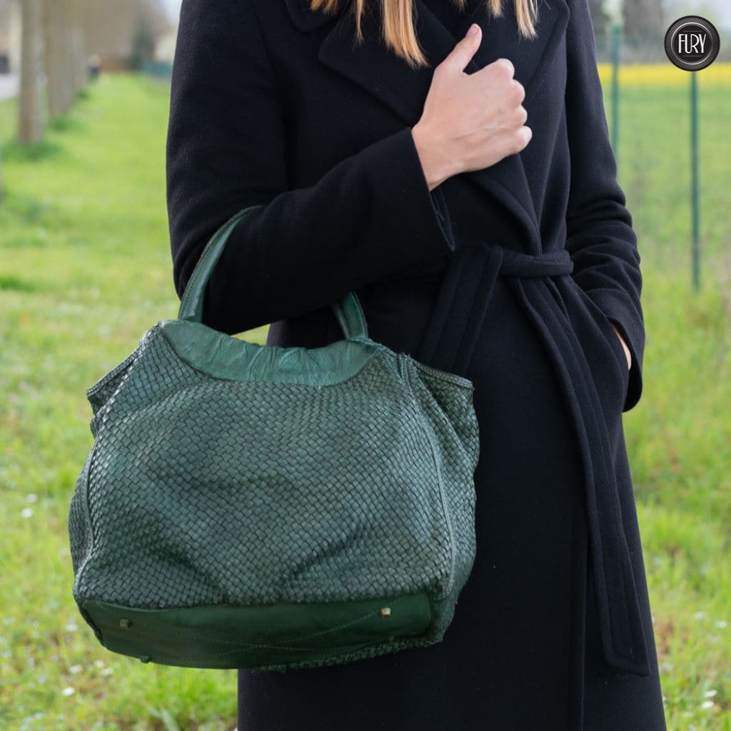 Borsa Prime in pelle intrecciata