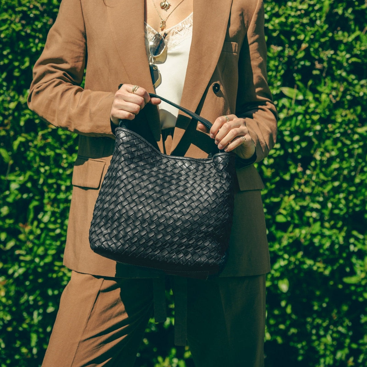 Borsa Sibilla Maxi in pelle intrecciata