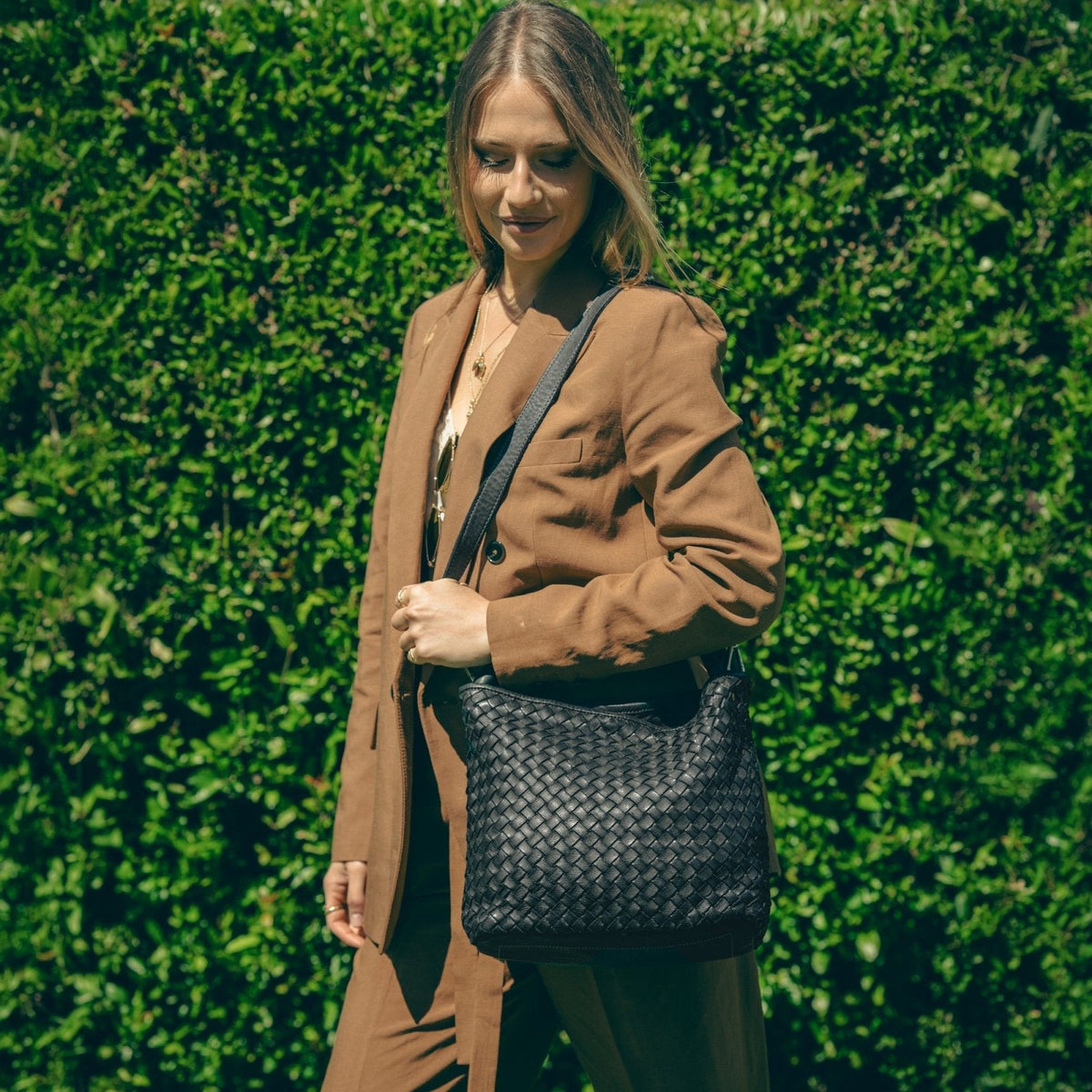 Borsa Sibilla Maxi in pelle intrecciata