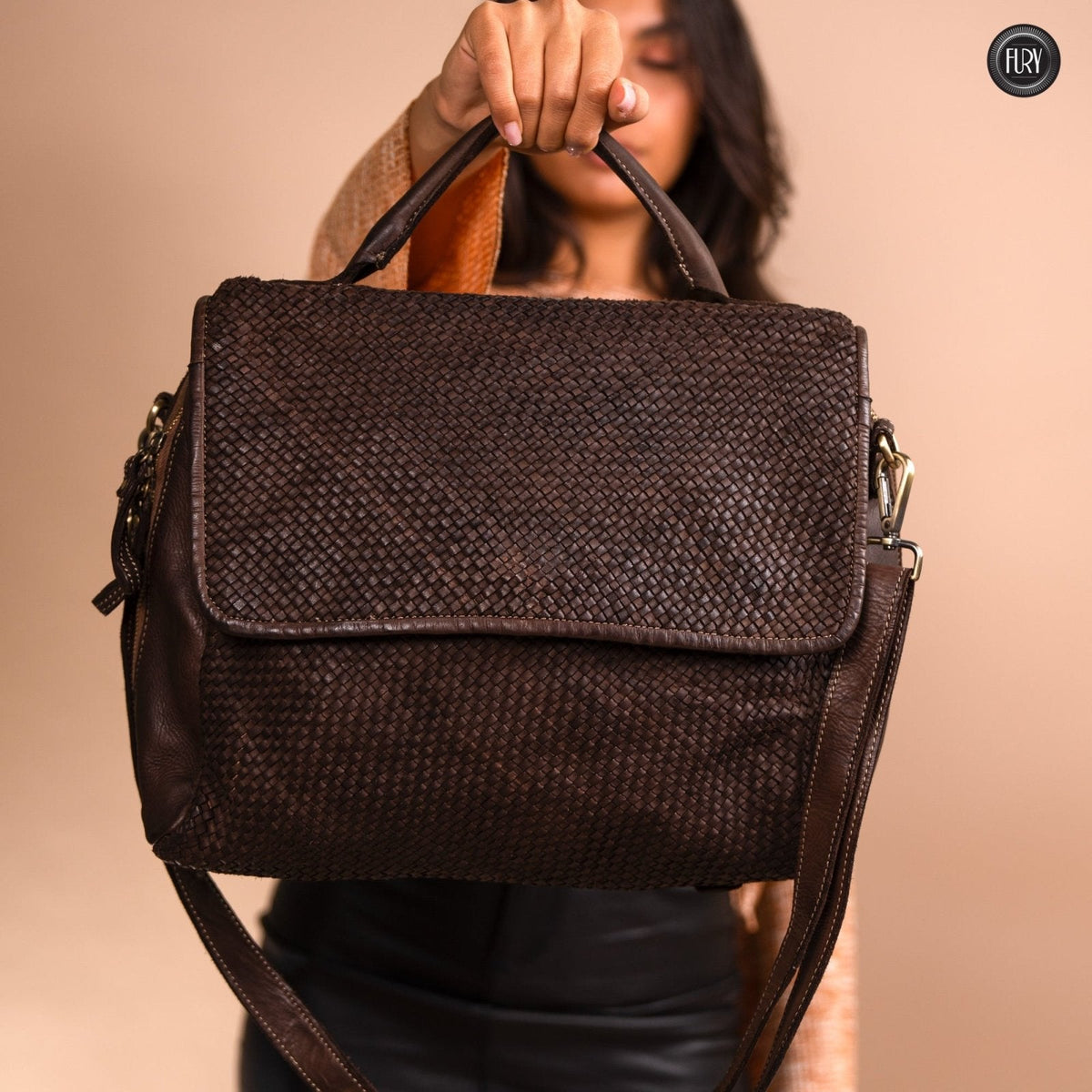 Borsa Siena Maxi in pelle intrecciata
