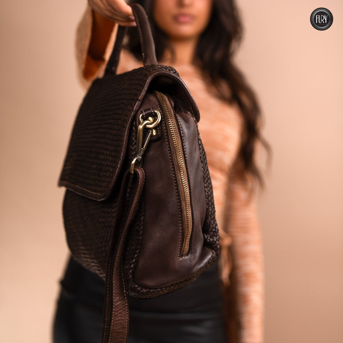 Borsa Siena Maxi in pelle intrecciata