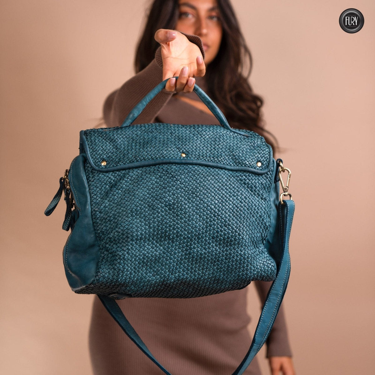Borsa Siena Maxi in pelle intrecciata