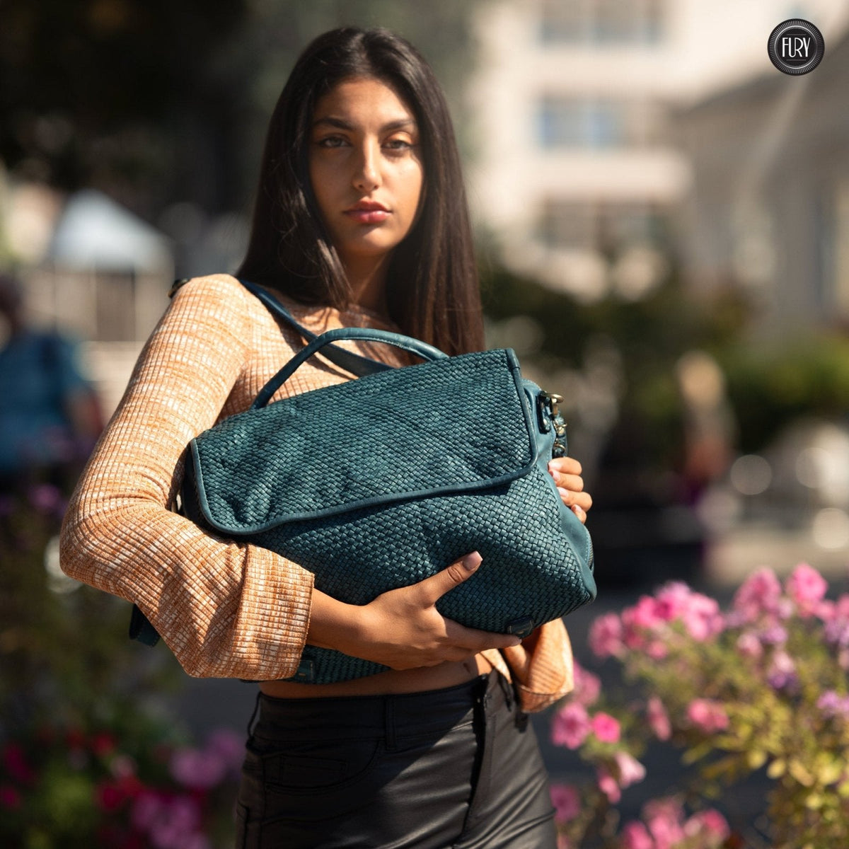 Borsa Siena Maxi in pelle intrecciata