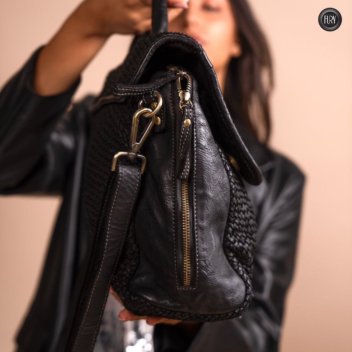 Borsa Siena Maxi in pelle intrecciata