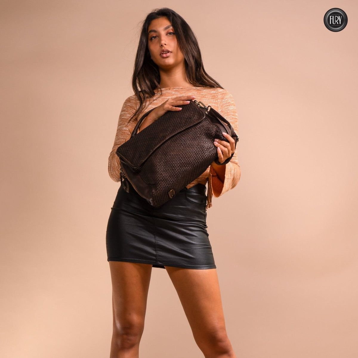 Borsa Siena Maxi in pelle intrecciata