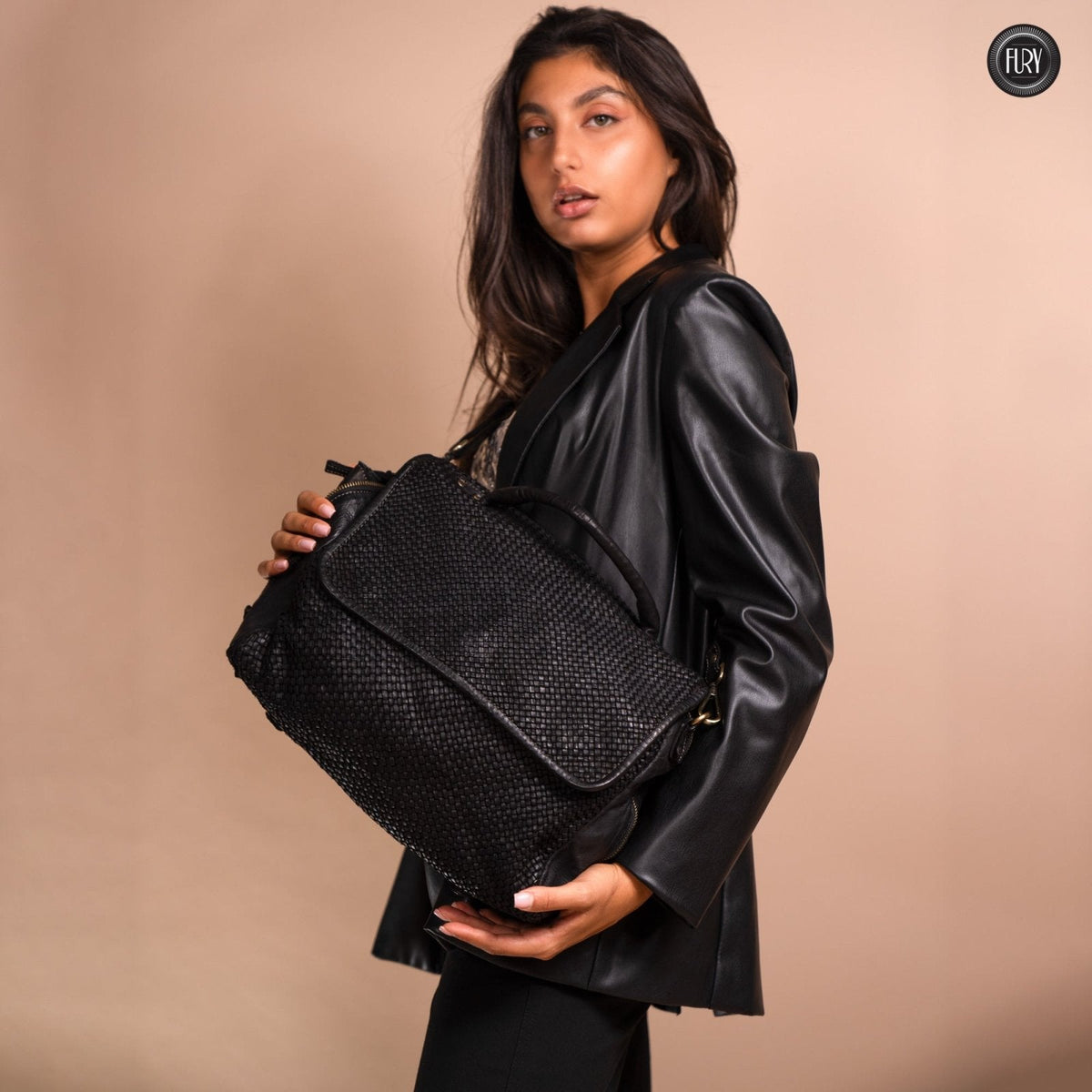 Borsa Siena Maxi in pelle intrecciata