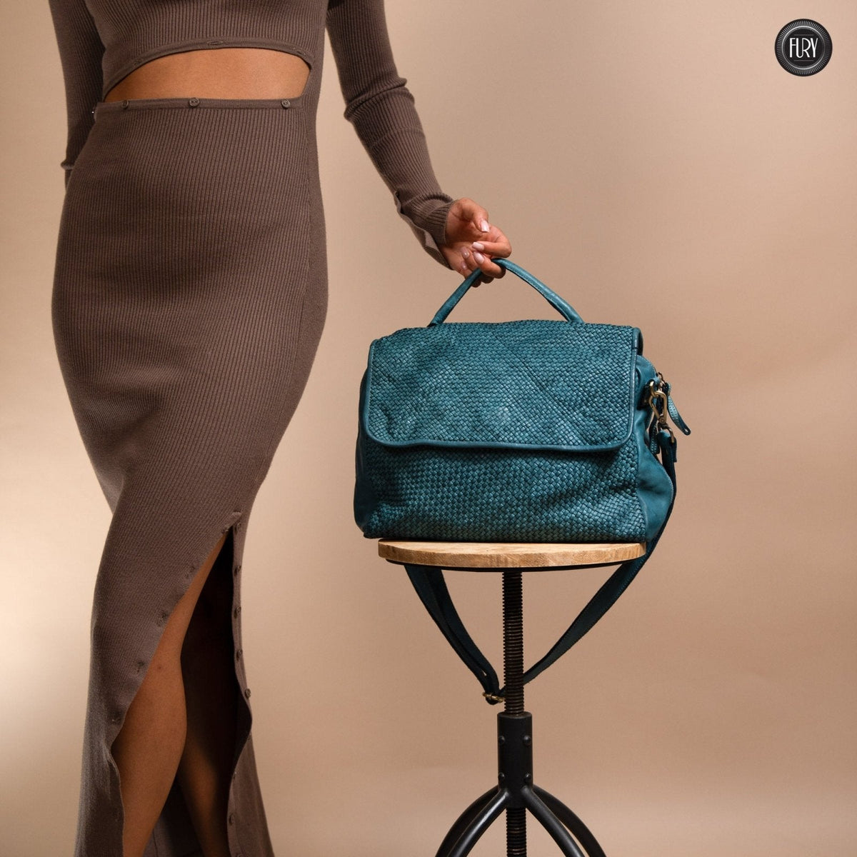Borsa Siena Maxi in pelle intrecciata