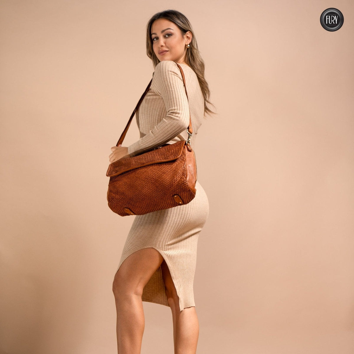 Borsa Siena Maxi in pelle intrecciata