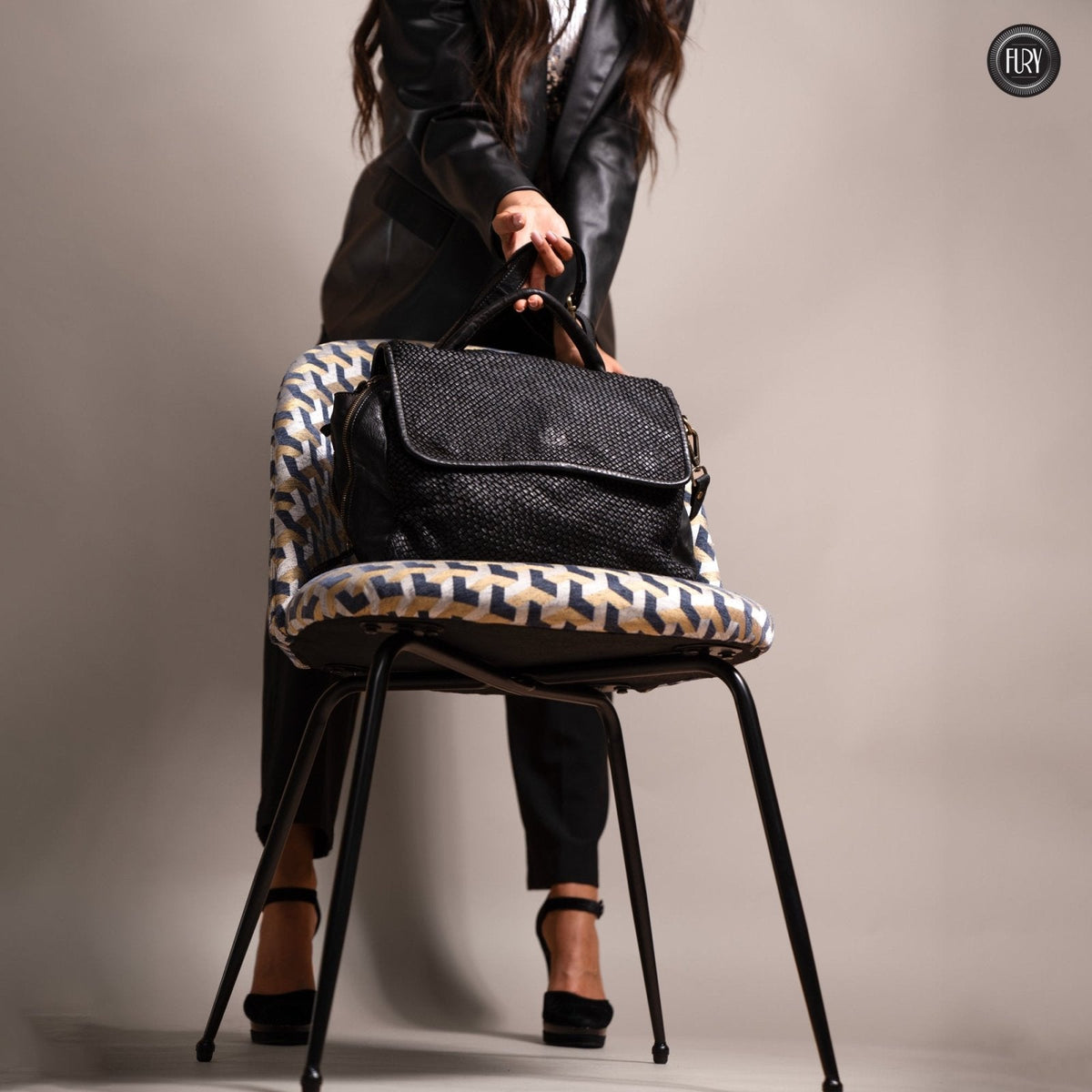Borsa Siena Maxi in pelle intrecciata